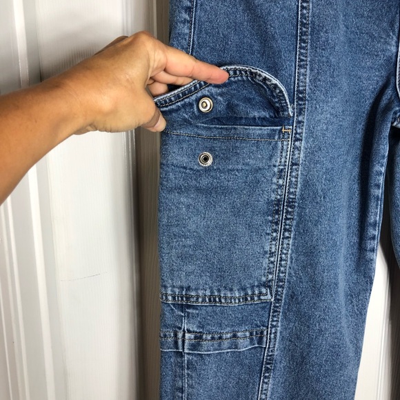 Gap Cotton Blend Medium Wash Spring 24 Mid Rise '90s Loose Cargo Jeans 10/30R - Picture 5 of 16